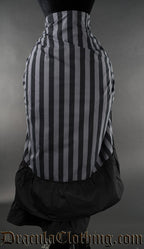 GREY STRIPED TWO LAYER BUSTLE SKIRT