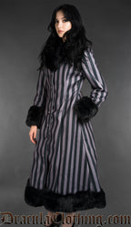 Grey Striped Winter Coat