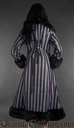Grey Striped Winter Coat