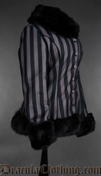 Grey Striped Winter Jacket