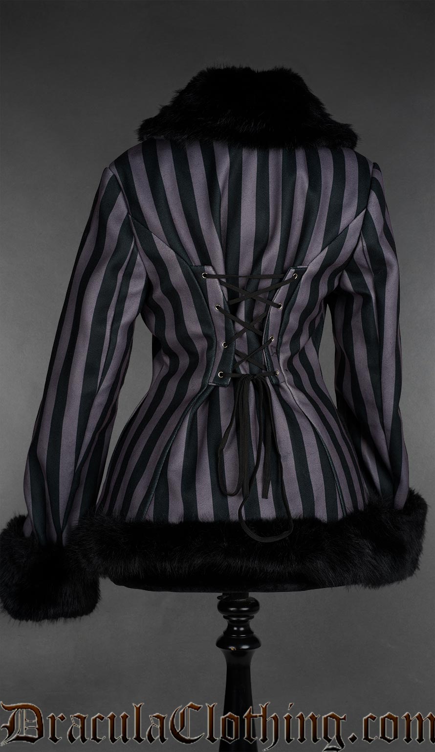 Grey Striped Winter Jacket