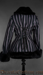 Grey Striped Winter Jacket