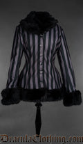 Grey Striped Winter Jacket