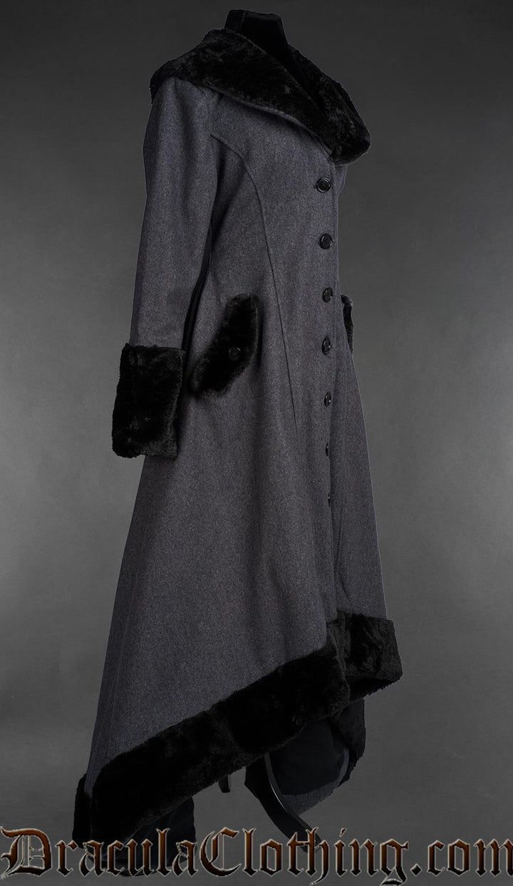 Grey Wool Pocket Winter Coat