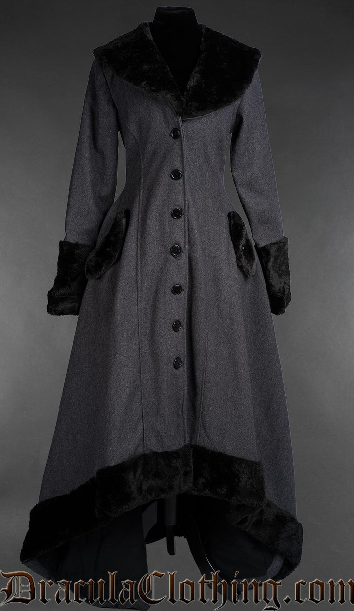 Grey Wool Pocket Winter Coat