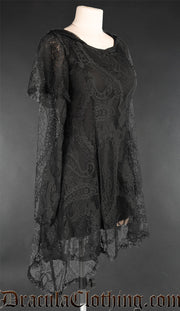 High Low Lace Hoodie Dress