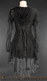 High Low Lace Hoodie Dress