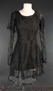 High Low Lace Hoodie Dress