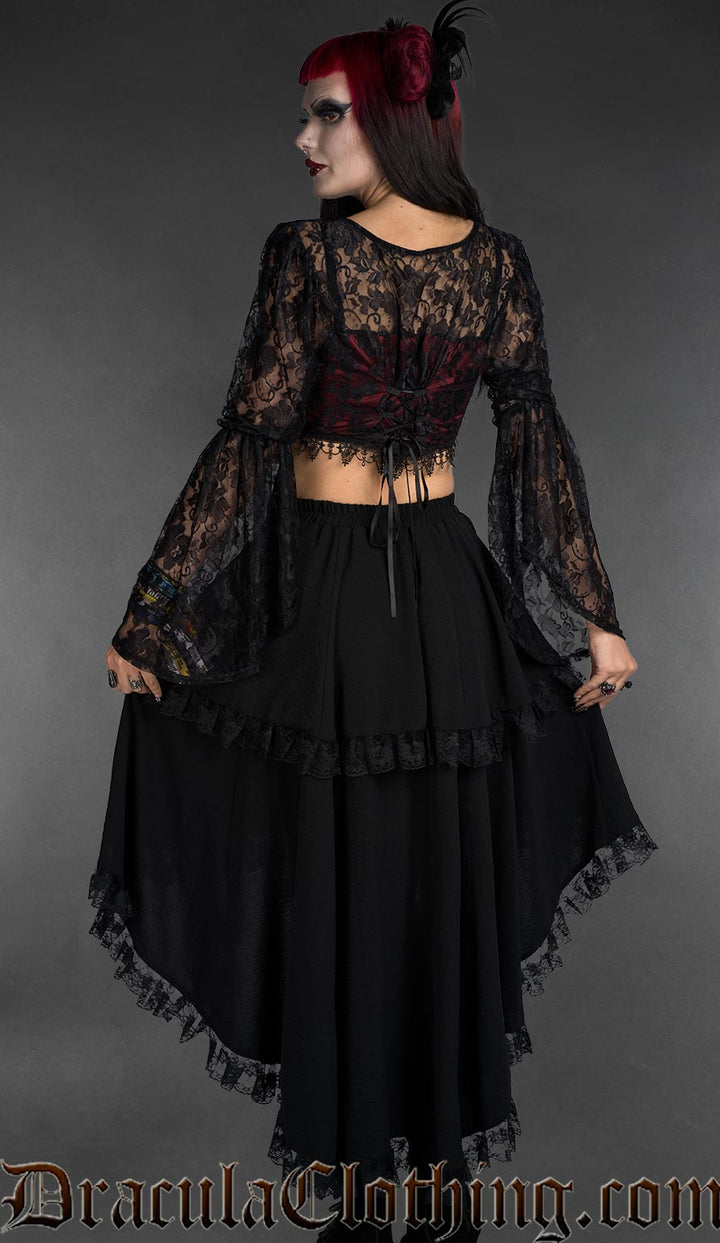 Gothic Red Lace Crop Top