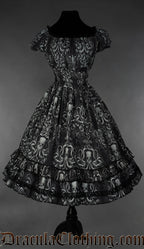 Women's kraken inspired grey and black dress with stretchy bust and waist
