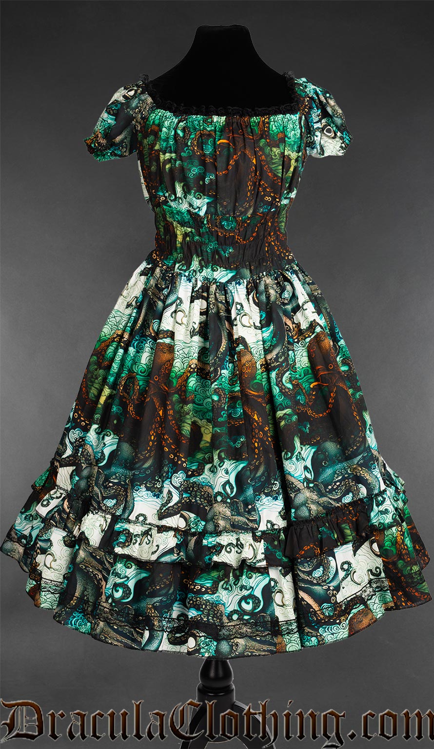 Kraken Print Gothabilly Dress