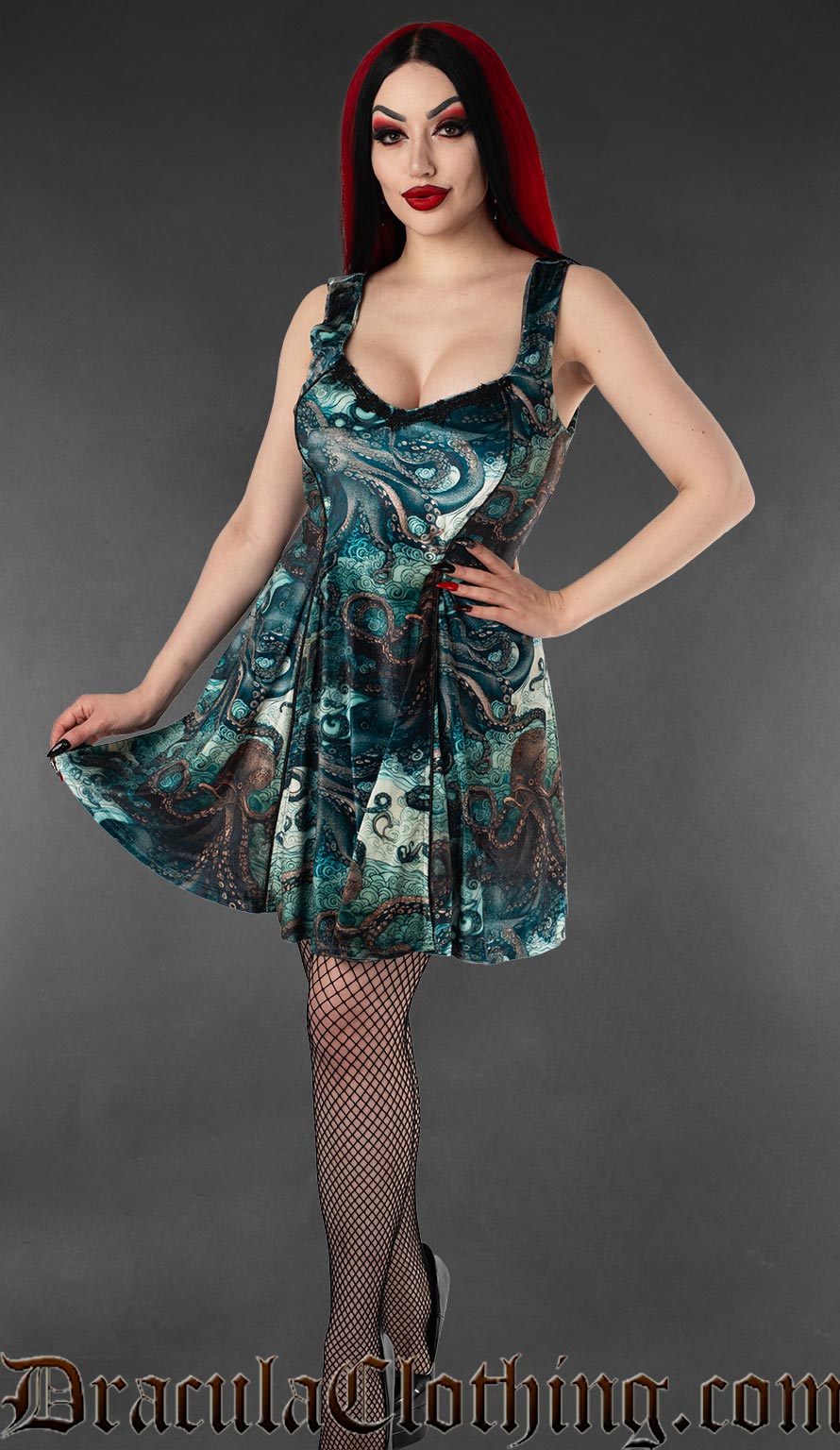 Kraken Velvet Pocket Dress