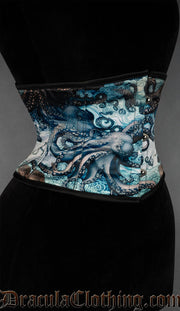 Kraken print Waist Cincher corset side