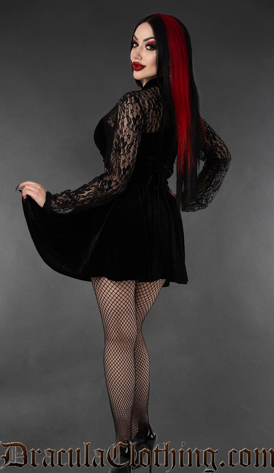 Black Velvet Pocket Skirt