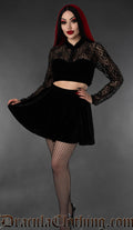 Black Velvet Pocket Skirt