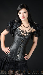 Leather Cleavage Clasp Corset