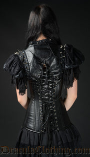 Leather Cleavage Clasp Corset