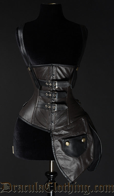 Leather Steampunk Aviator Corset