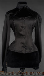 Long Sleeved Satin Keyhole Blouse