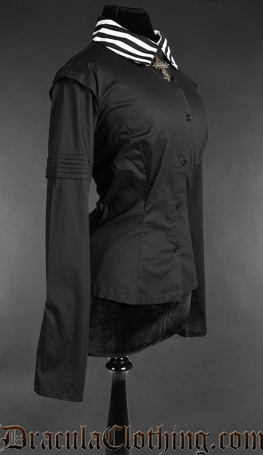 Midnight Striped Collar Blouse