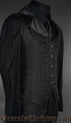 Onyx Satin Lapel Corset Vest