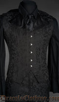 Onyx Satin Lapel Corset Vest