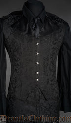 Onyx Satin Lapel Corset Vest