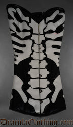 Faux Leather Skeleton Corset Pink Marks