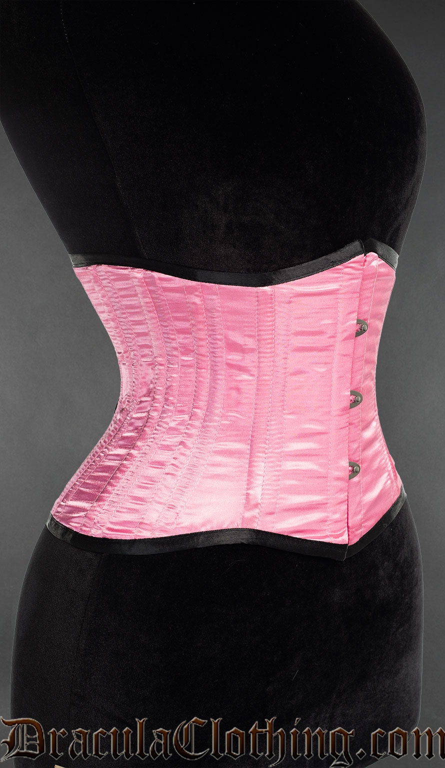 Pink Satin Double Boned Waist Cincher