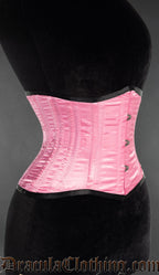 Pink Satin Double Boned Waist Cincher