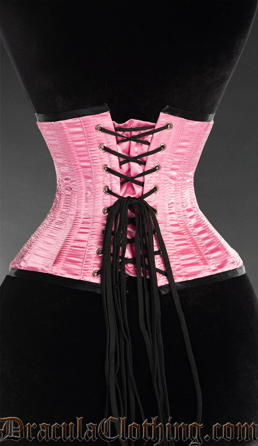 Pink Satin Double Boned Waist Cincher