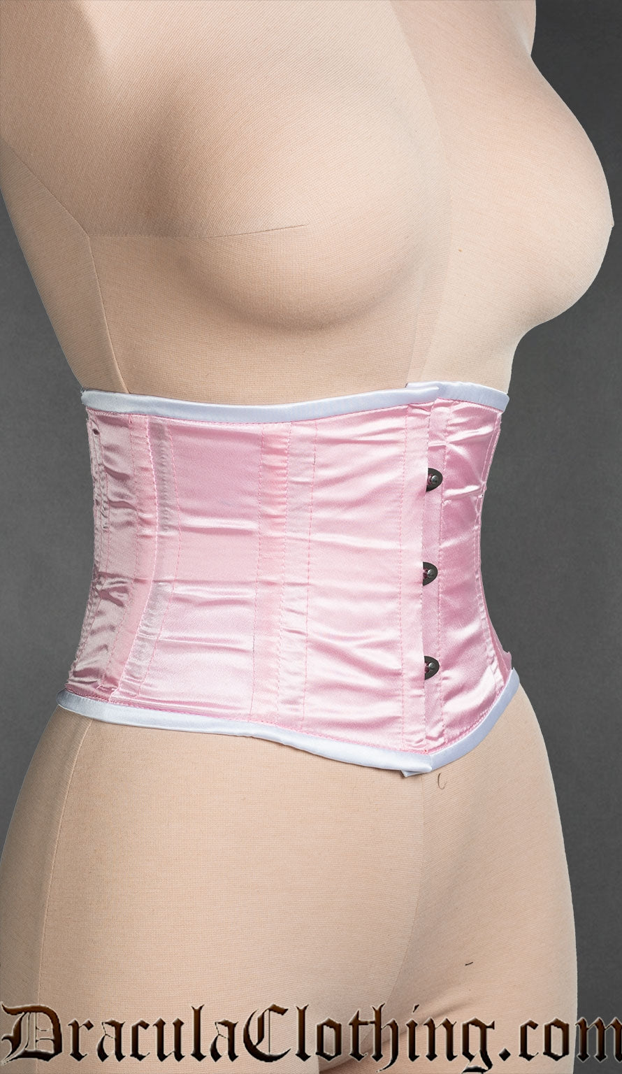 Pink Satin Laceless Corset