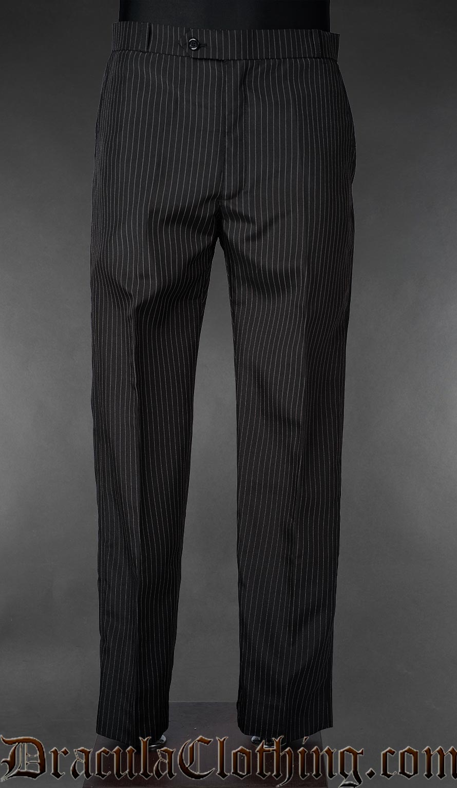 Men's formal straight cut black pinstriped pants