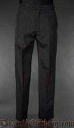 Men's formal straight cut black pinstriped pants