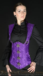 PURPLE BROCADE APOCALYPTIC CLASP CORSET