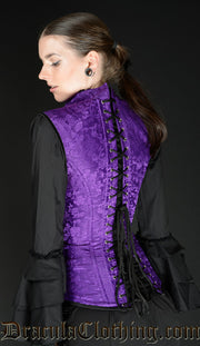 PURPLE BROCADE APOCALYPTIC CLASP CORSET