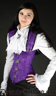 PURPLE BROCADE APOCALYPTIC CLASP CORSET