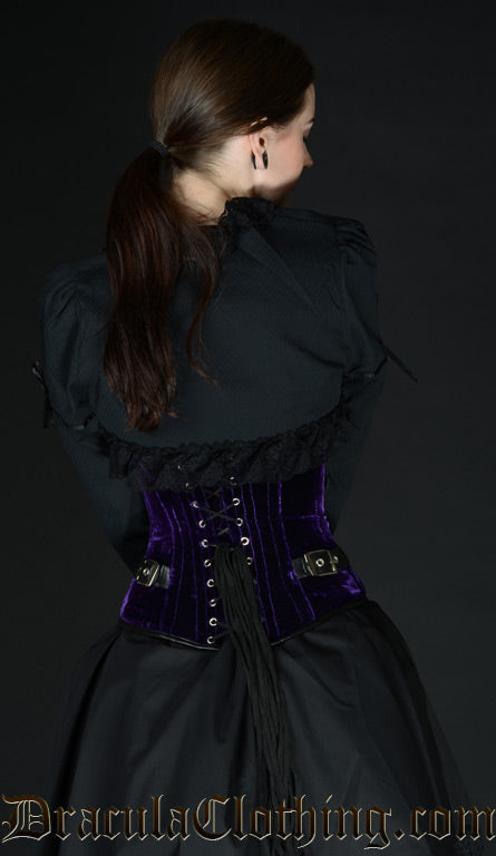 Purple Velvet Buckle Corset