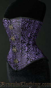 PURPLE JACQUARD CLASP OVERBUST