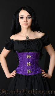 Purple Brocade Clasp Corset