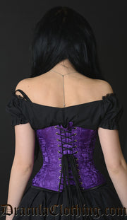 Purple Brocade Clasp Corset