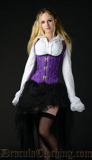 Purple Brocade Shoulder Clasp Corset