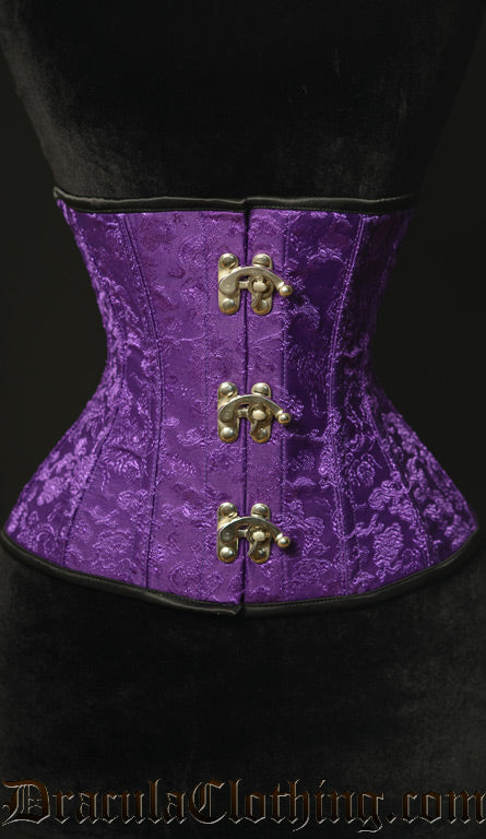 Purple Brocade Clasp Corset