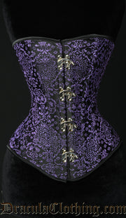 PURPLE JACQUARD CLASP OVERBUST