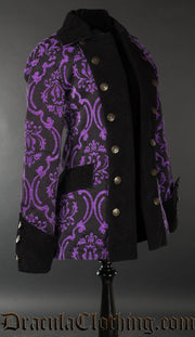 Purple Brocade Female Pirate Jacket