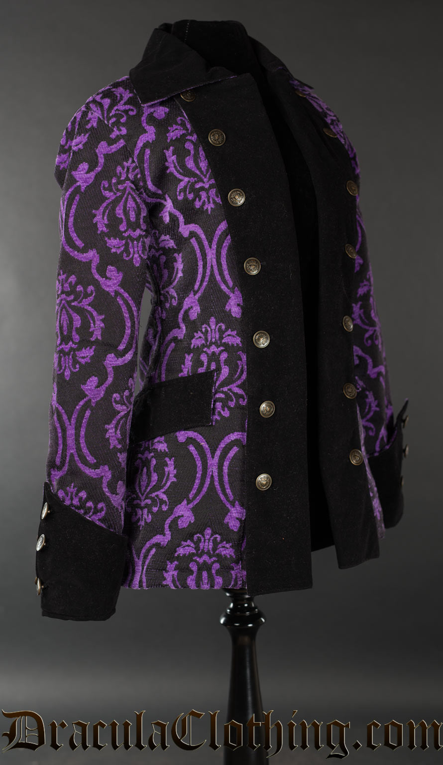 Purple Brocade Female Pirate Jacket