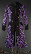 Purple Brocade Long Pirate Coat