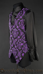 Purple Brocade Long Vest