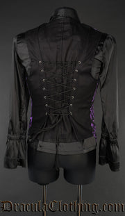 Purple Brocade Long Vest