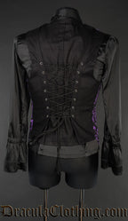 Purple Brocade Long Vest